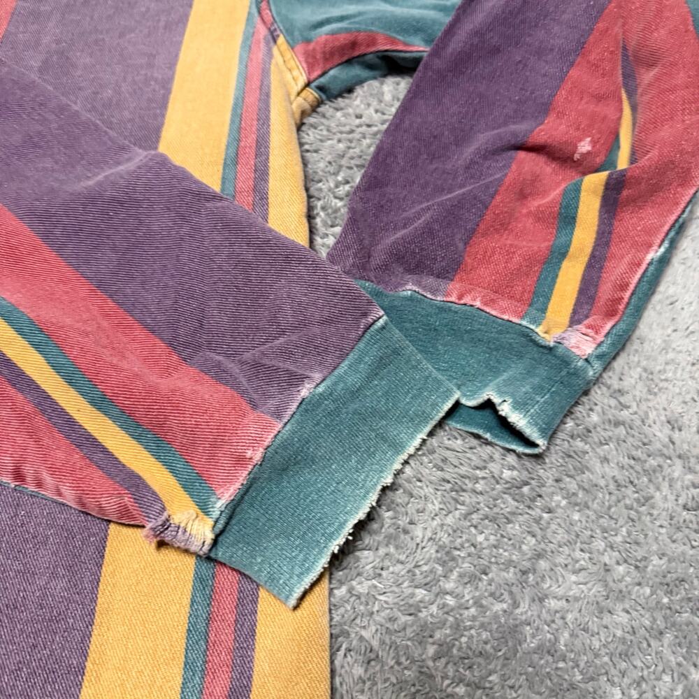 Weekends Vtg 1990s Mens XXL Striped Denim Pullover Collared Shirt Long Sleeve - Picture 2 of 7